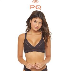 PilyQ Ellie coco stitched halter bikini top